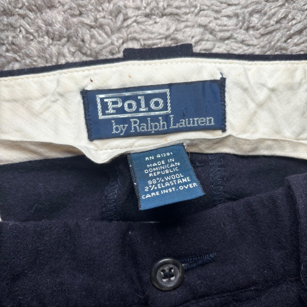 Polo Ralph Lauren Mens Wool Blend Stretch Trousers Navy Blue 34x30 4834565RRC - Picture 6 of 15